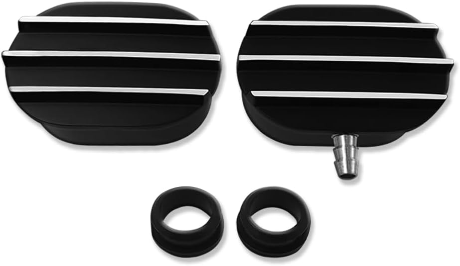 Kit cubierta válvula PCV ovalada aluminio negro con ojales