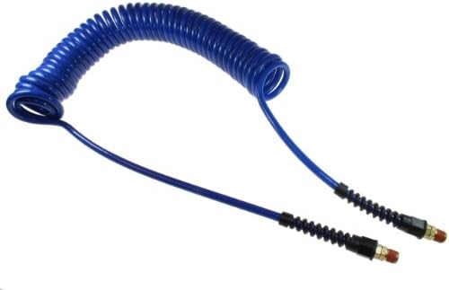 Manguera aire espiral PU 1/4pulg 15ft con 2 accesorios MPT
