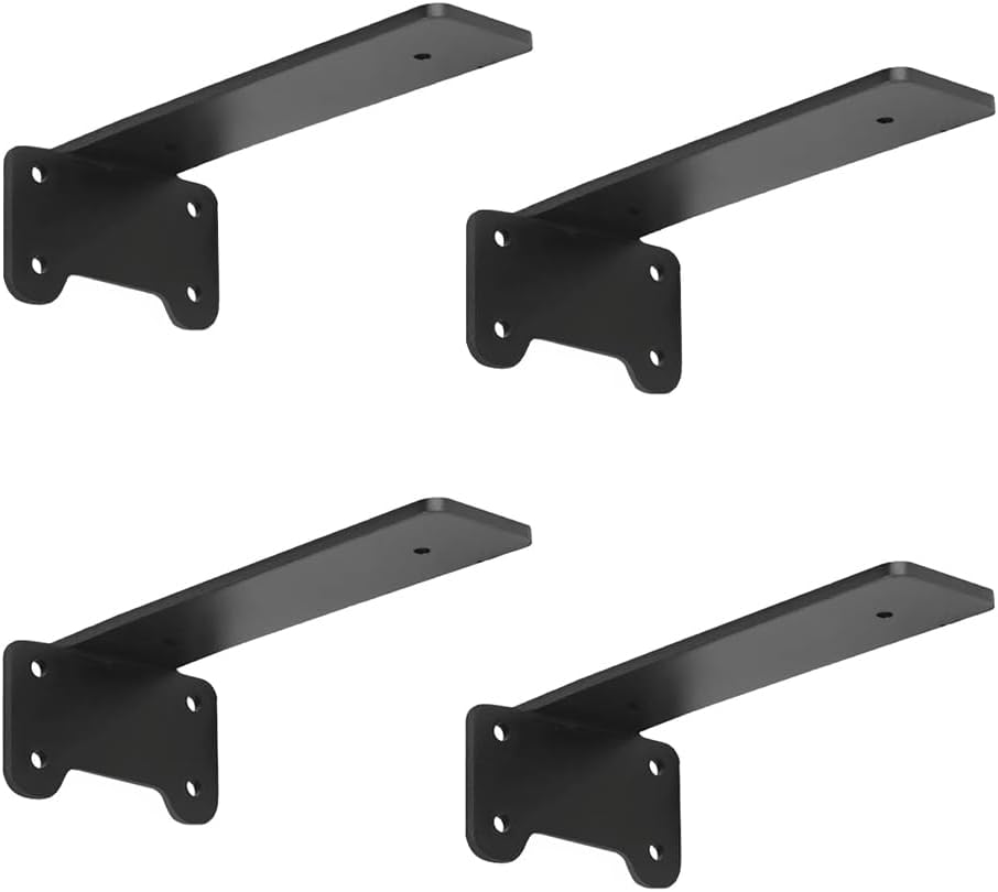 Soporte estante flotante 4 pzas 10pulg hierro fundido negro