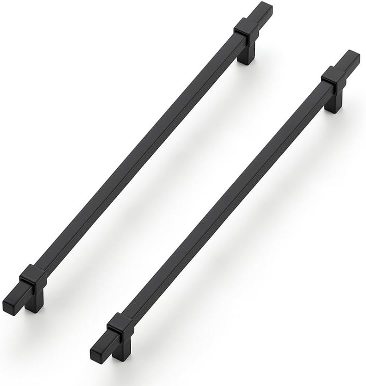 20 Manijas Negro Mate para Gabinetes 10"