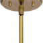 Candelabro 3 luces vidrio estriado latón cepillado