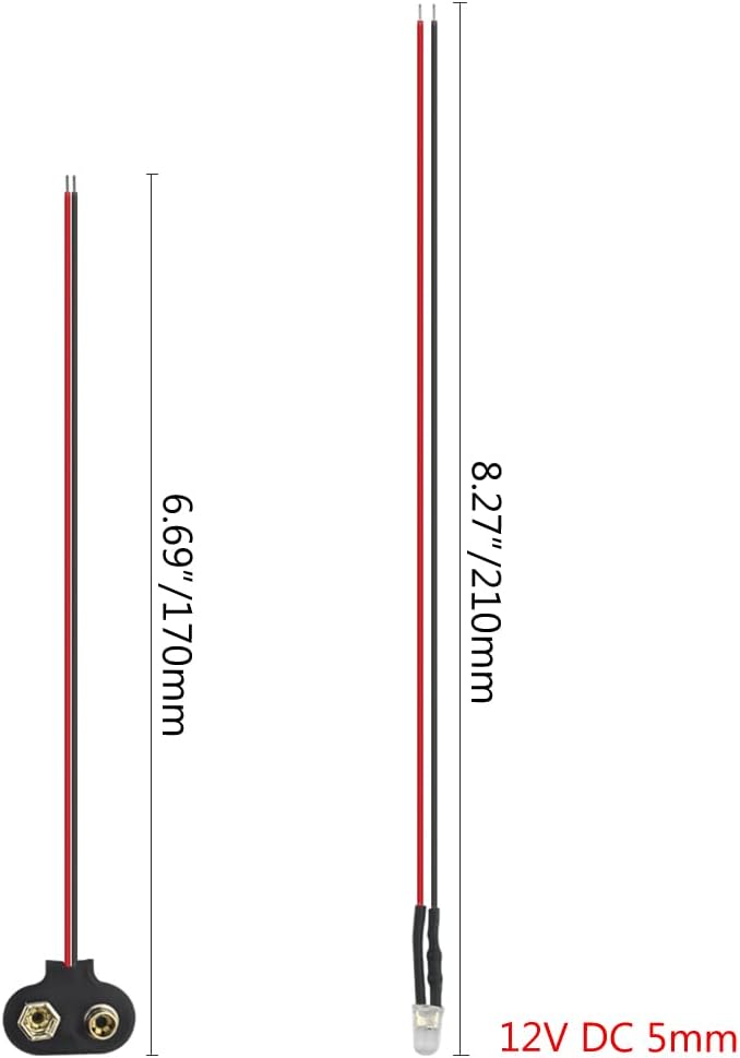 70 Pzas Lámpara LED 12V con soporte y conector 9V
