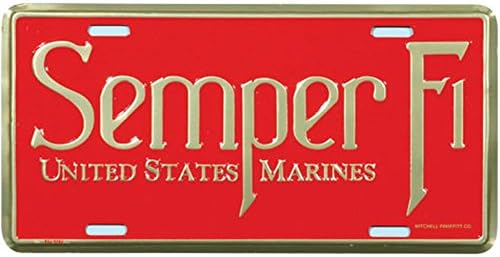 Placa matrícula Cuerpo Marines EE.UU. Semper Fi