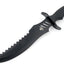 Cuchillo supervivencia estilo Rambo con funda nylon negro