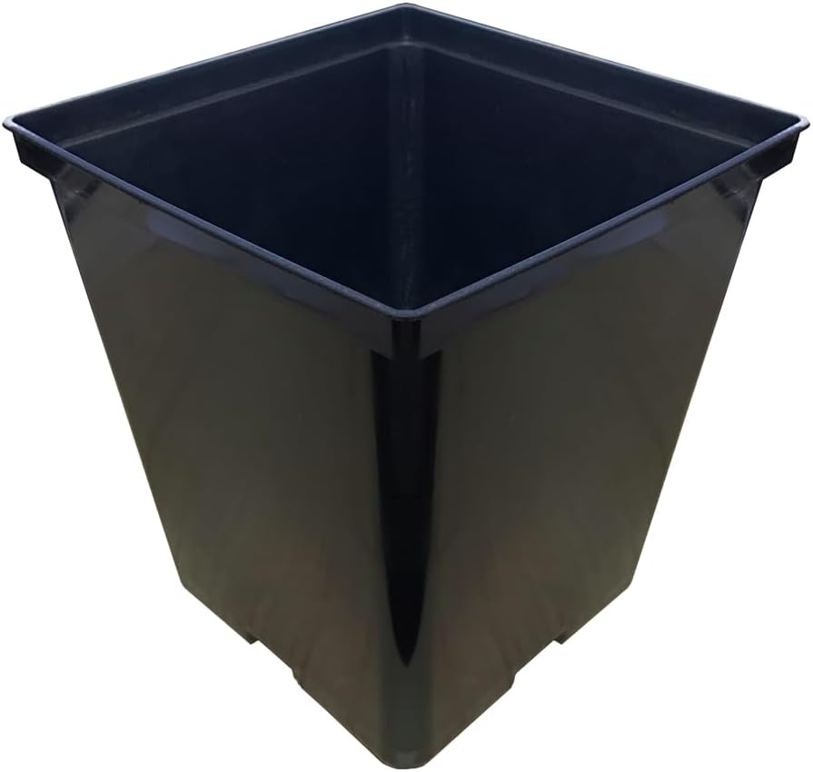 Macetas cuadradas plástico 0.5gal reutilizables con drenaje