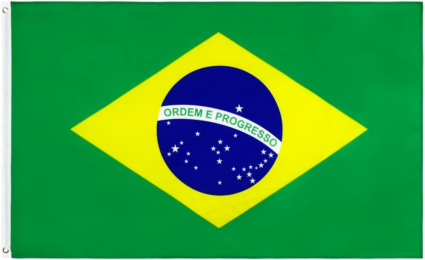 Bandera Brasil 3x5ft con ojales latón