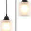 Lámpara colgante industrial 3 luces vidrio negro mate