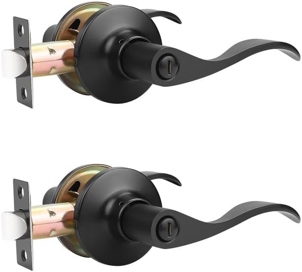 2 Pzas Manija Puerta Negra Moderna Reversible Dormitorio