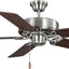 Ventilador techo LED acero cepillado 50pulg doble montaje