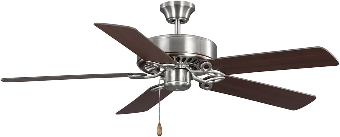 Ventilador techo LED acero cepillado 50pulg doble montaje
