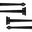 Correa hierro fundido 7" bisagra falsa set 4 negro