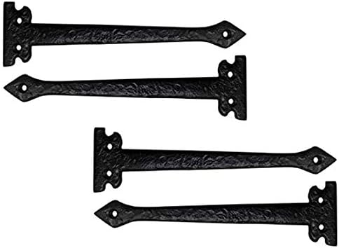 Correa hierro fundido 7" bisagra falsa set 4 negro