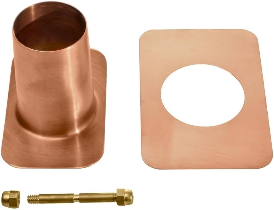 Adaptador canalón con perno latón para cadena de lluvia