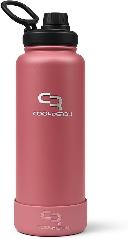 Botella térmica acero inox 40oz con popote boca ancha