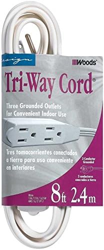 Cable extensión grifo cúbico 16/3 8ft blanco