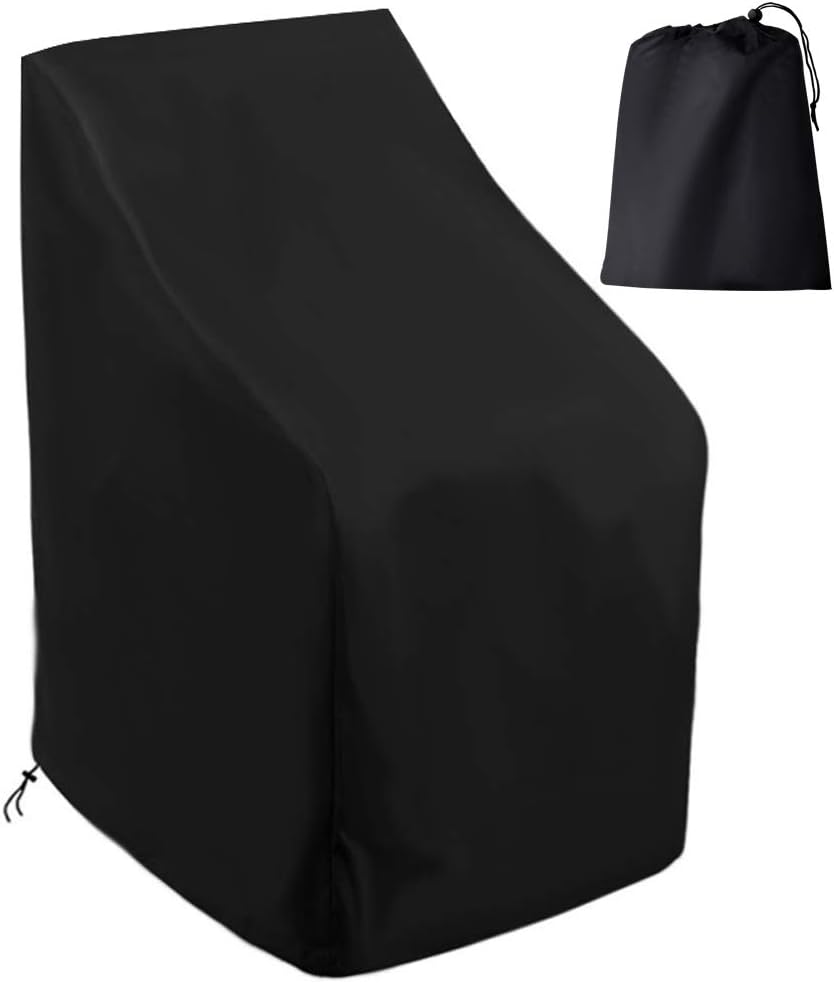 Fundas sillas patio impermeables negro 25x25x47"