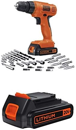 Batería litio inalámbrica 20V con taladro y 30 accesorios