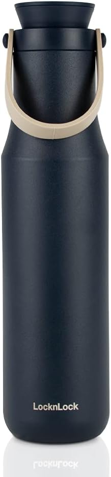 Taza viaje acero inox doble tapa vacío 24oz azul marino