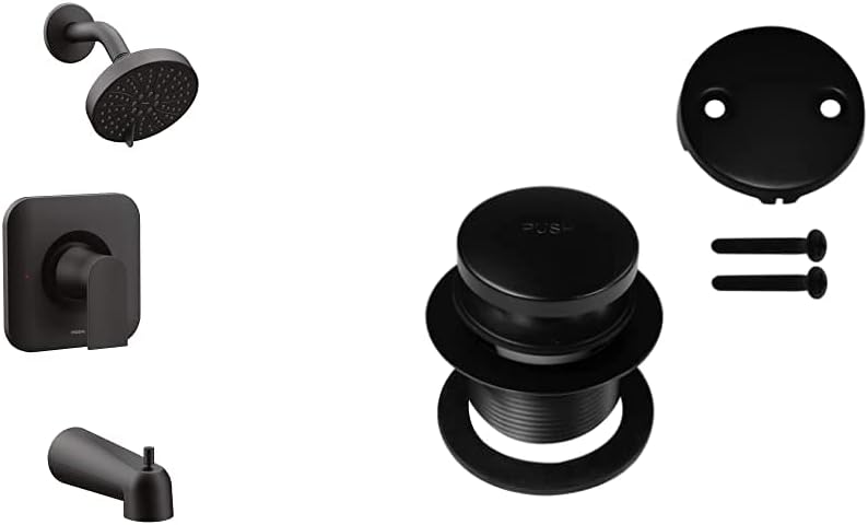 Set moldura bañera ducha equilibrio presión negro mate