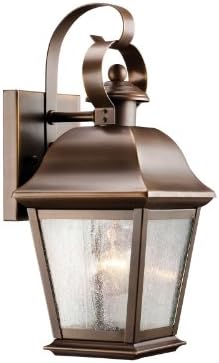 Lámpara pared exterior 12.5pulg bronce 1 luz vidrio