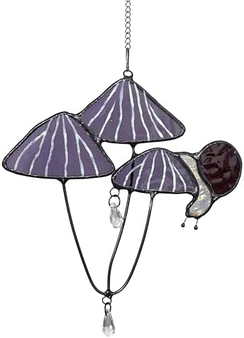 Setas colgantes vitrales moradas decoración hogar