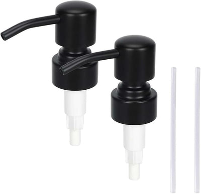 2 Dispensadores Jabón Acero Inox Negro Cabezal 28/400