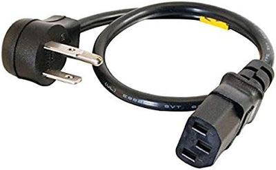 Cable extensión universal plano 18 AWG 1.5pies negro
