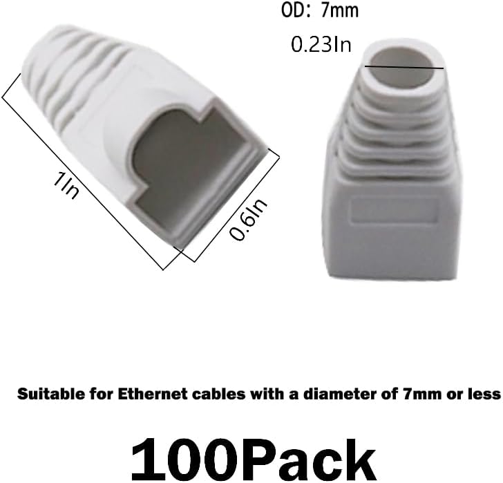 Botas RJ45 de plástico alivio tensión 100 ud