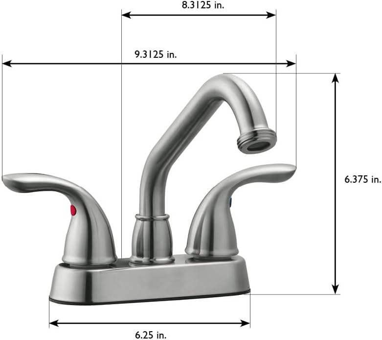 Grifo utilitario 2 manijas níquel satinado