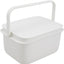 Cubo cuadrado 10L con tapa asa bañera lavandería blanco