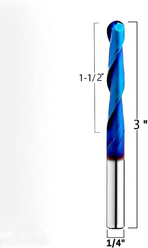 Brocas enrutador CNC SupeRun 1/4x3 con punta esférica 2D/3D