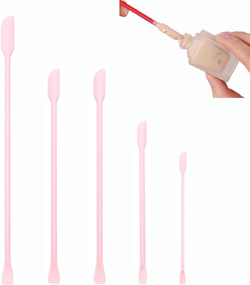 5 Espátulas Silicona Cosméticas para Botella Estrecha Sin BPA
