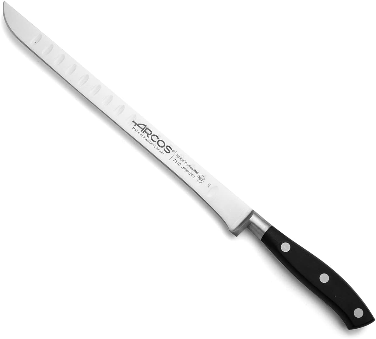 Cuchillo Jamón Acero Inox 10pulg Serie Riviera Negro