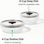Set 4 utensilios microondas vidrio con tapas medianos