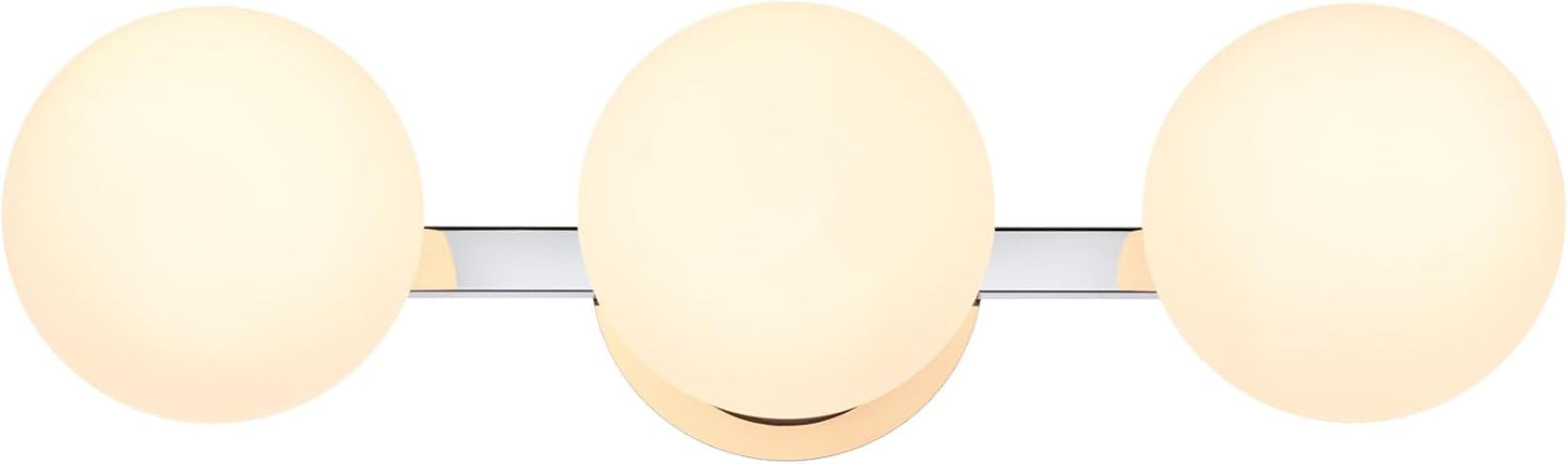 Lámpara tocador baño 3 luces cromada para pared