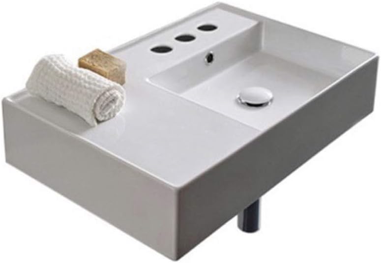 Fregadero baño 3 agujeros tamaño único blanco