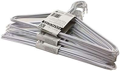 30 Pzas Perchas Acero Galvanizado Plástico Blanco 16"