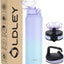 Botella agua acero inox 32oz con pajilla 3 tapas color morado