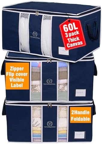 Organiz. bolsas ropa mantas edredones set 3 azul