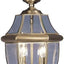 Linterna colgante latón antiguo cristal biselado exterior