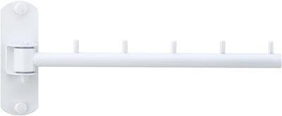 Perchero plegable pared con brazo oscilante acero inox blanco