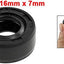 Sello aceite eje giratorio métrico 8x16x7mm doble labio goma negro
