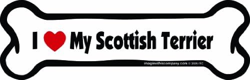 Hueso magnético para auto I Love My Scottish Terrier 2x7pulg