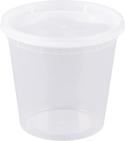 Recipientes plástico translúcido 24oz sin BPA set 12 con tapa