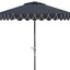 Sombrilla patio redonda 9ft borde blanco azul inclinación