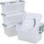 6 Pzas Cajas Plástico Transparente 11x7x5.67"
