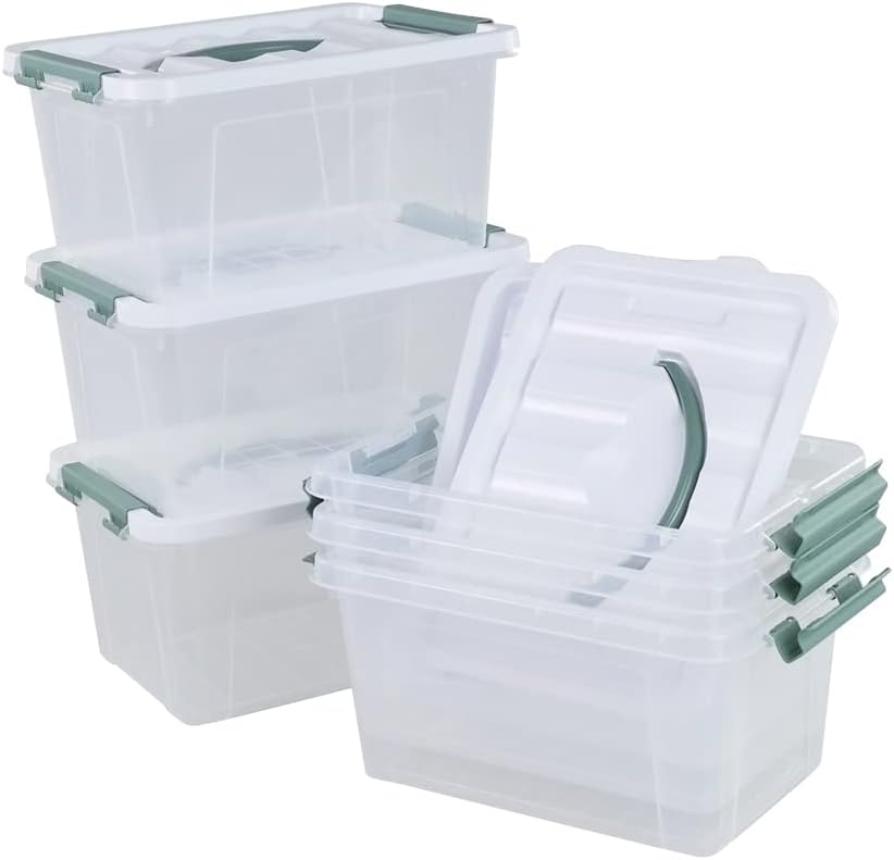 6 Pzas Cajas Plástico Transparente 11x7x5.67"