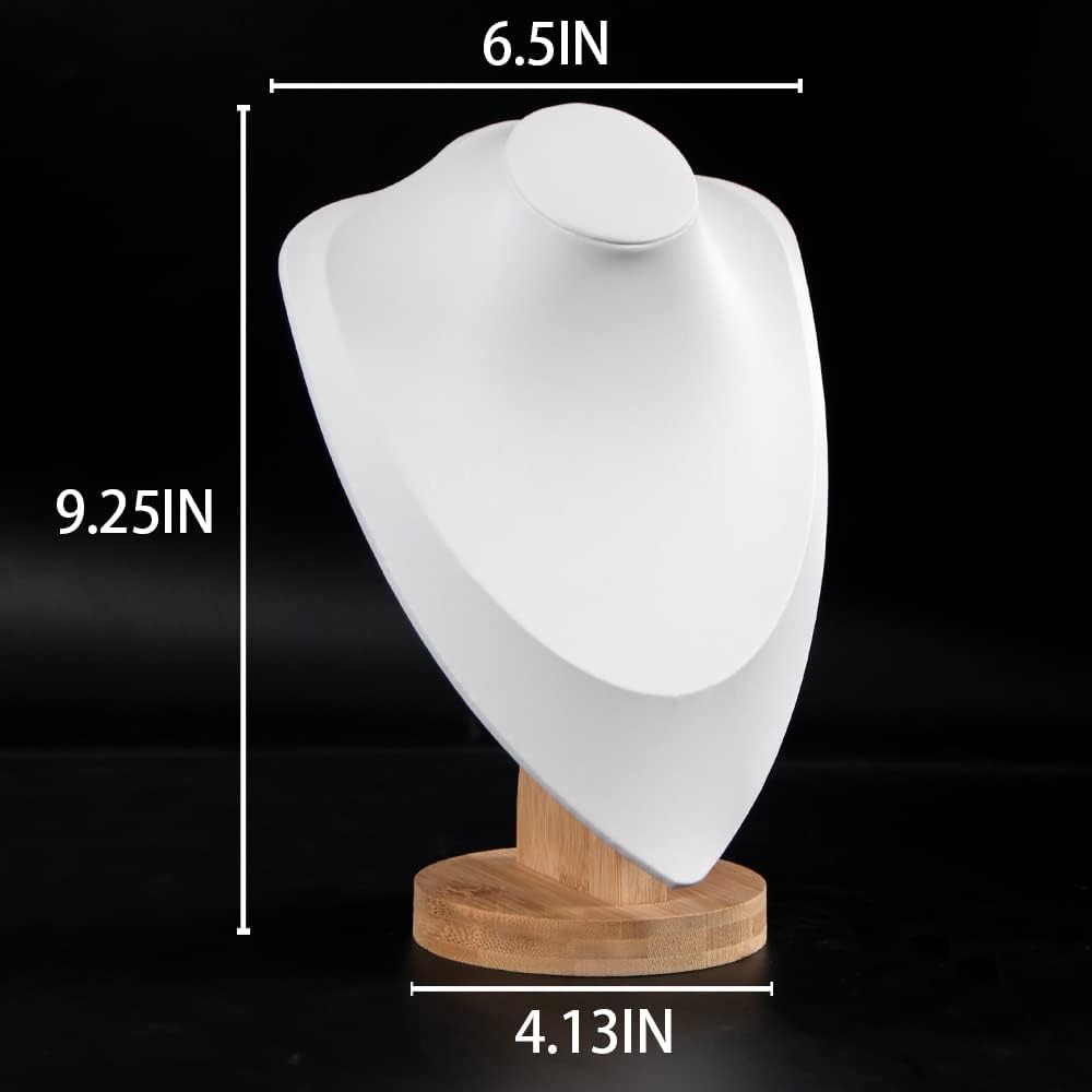 Soporte collar 3D piel sintética cadena bambú 11.4pulg