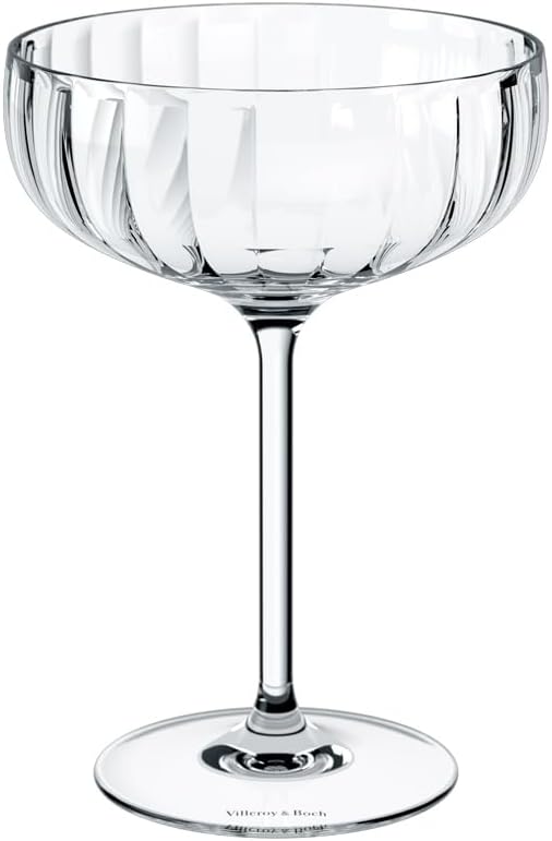 Set 4 copas champán transparentes diseño vintage