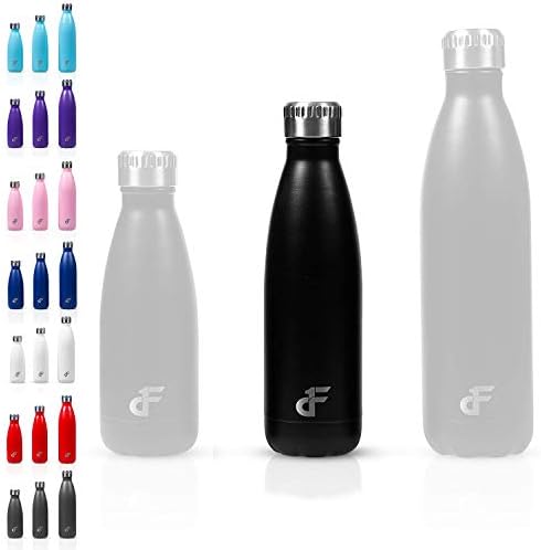 Botella agua doble pared acero inox 17oz color negro